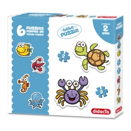 BEBE PUZZLES FORMAS MUNDO MARINO x 6 DIDACTA