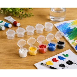 Recipiente para Pinturas con Tapa | Contenedor Pl�stico para Acr�licos y Manualidades