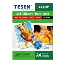 Papel Fotogr�fico Adhesivo Tesen A4 135g x 20 Hojas | Impresi�n de Fotos y Etiquetas