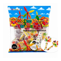 Chupet�n Molino de Caramelo x15 Caramelos Masticables Sabores Frutales